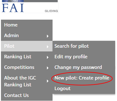 Create new pilot profile